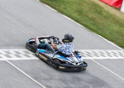 the champion crossing the finish line leaving the rest behind